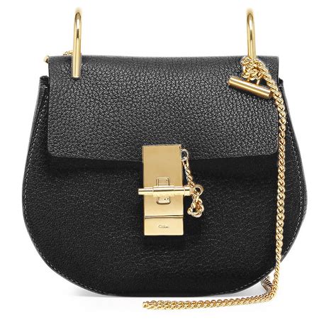 chloe black quilted chain bag|Chloé .